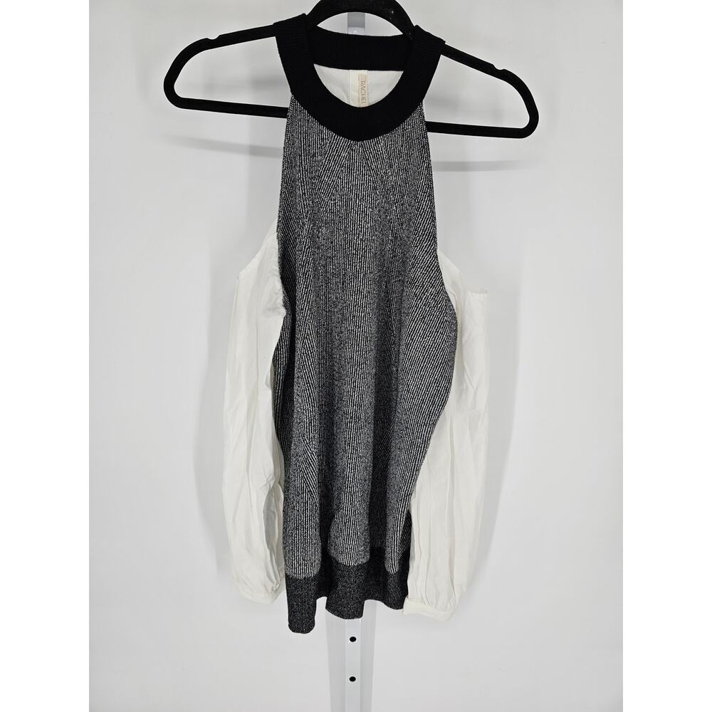 RACHEL Rachel Roy Women's Black White Off Shoulder Long Sleeve Top Size XXL
